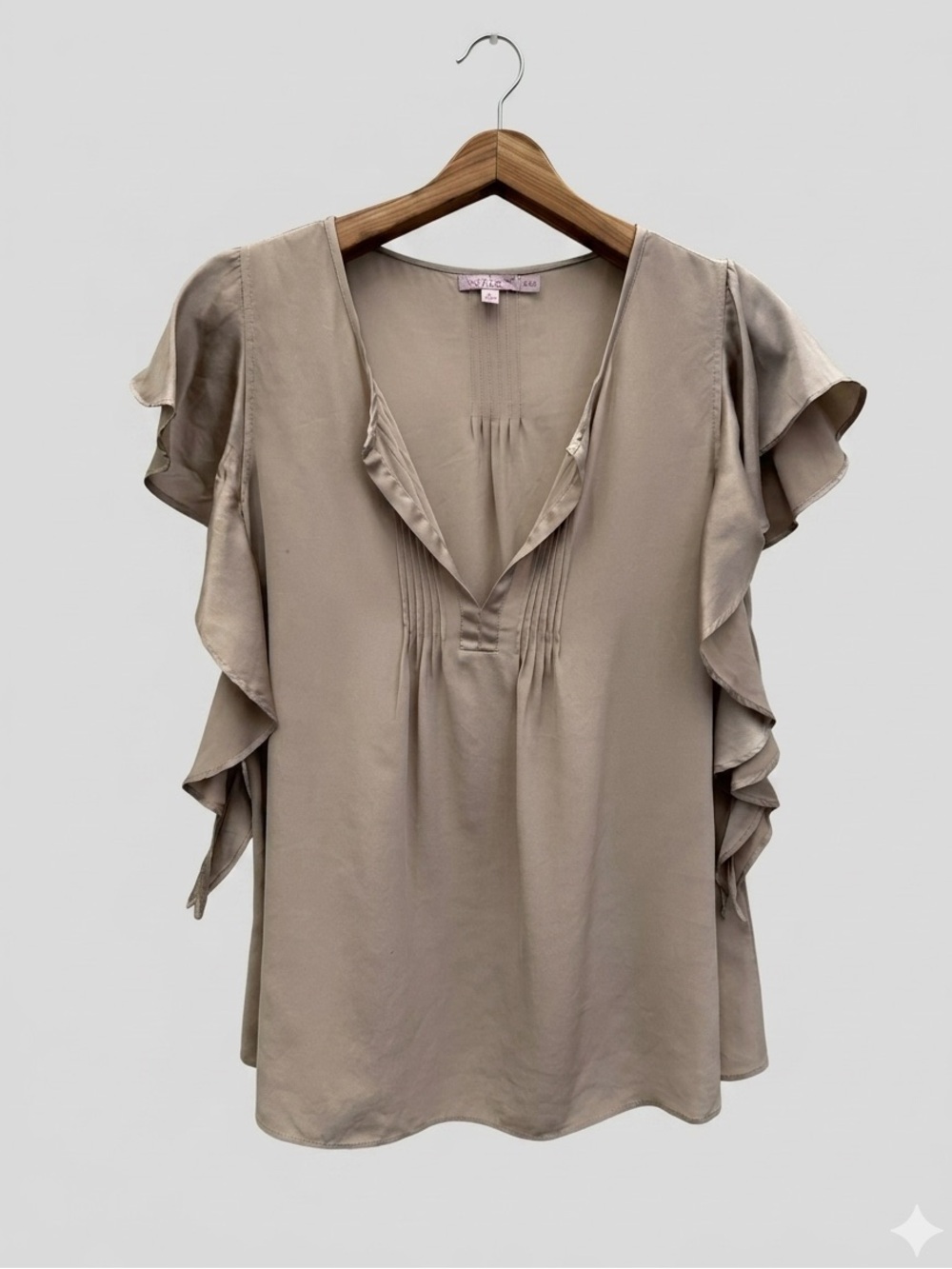 Calypso St. Barth Flutter Sleeves Silky Top with Pintuck Pleating